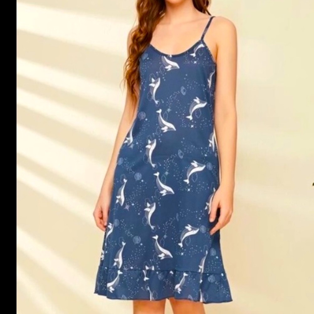 🖤Whales Cami Style Top W/ Adjustable Spaghetti Straps Night Gown Eye Wear